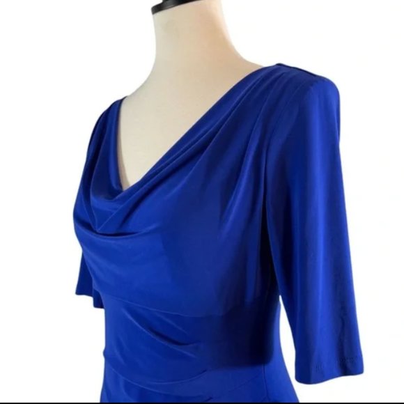 Ralph Lauren Cowl Neck Dress Side Drape Rouching Size 2 - Picture 6 of 17
